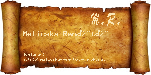 Melicska Renátó névjegykártya